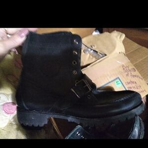 Ralph Lauren Polo Black Leather Boot Size 7 B